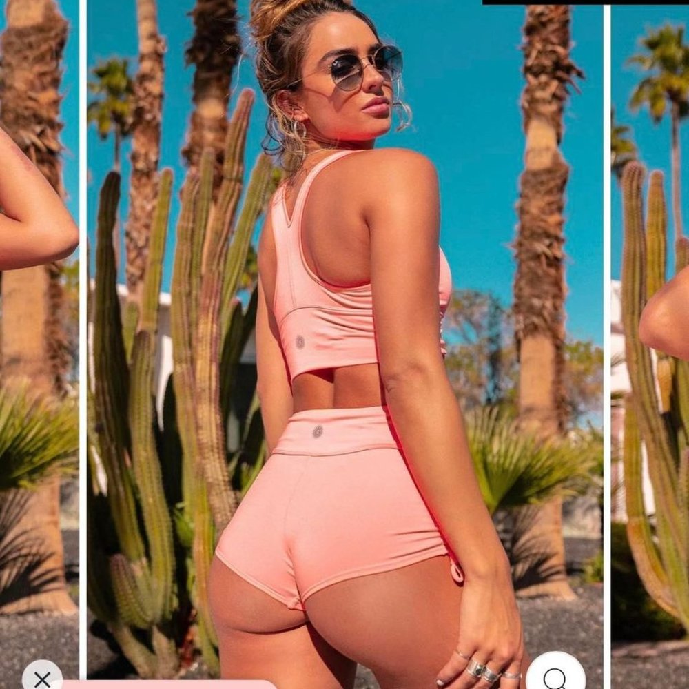 SIDE BUTT LIFT ACTIVE SHORTS CORAL